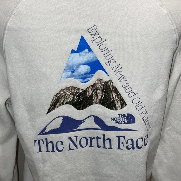 The North Face Off-White Hoodie with Blue Logo - Picture 5 of 7